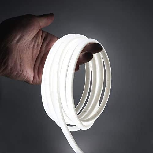 Wisada COB Neon LED Streifen 10m, 220V 288 LEDs/m FCOB Band, Hohe Dichte Flexibler Superhell Kaltweiß Neon Lichtband, Wasserdicht Silikon Neonlicht für Schlafzimmer Architekturbeleuchtung