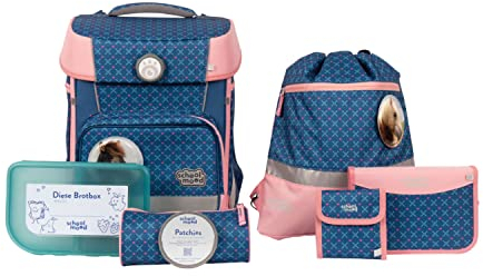 SCHOOL-MOOD - Schulranzen Set Pferd, 7-teilig - Hero Maxx Air+ - inkl. Zubehör - ergonomischer Schulranzen Jungen & Mädchen - Schultasche für Kinder in der 1. bis 4. Klasse Mila (Pferd)