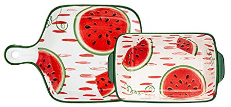Lasagnera Set di teglie for la cottura in porcellana, ceramica da cottura rettangolare e pasta quadrata unica lasagna, padella di casseruola, piastra piccola cena con manico singolo Teglie da Forno (