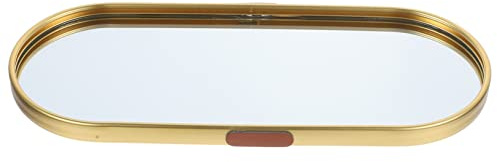 COLLBATH Bandeja Organizadora de Bisutería y Perfumes Dorada de 30x12 Cm Espejo para Almacenamiento Elegante en Baños y Fiestas