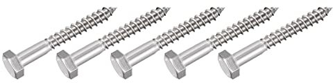 METALLIXITY Sechskantschrauben (M10x80mm)5Stk 304 Edelstahl Stahl Selbstschneidende Holz Schrauben - für Haushalts Anwendungen