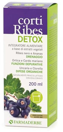 Farmaderbe Corti Ribes Detox Integratore Antiossidante Drenante Depurativo,200ml