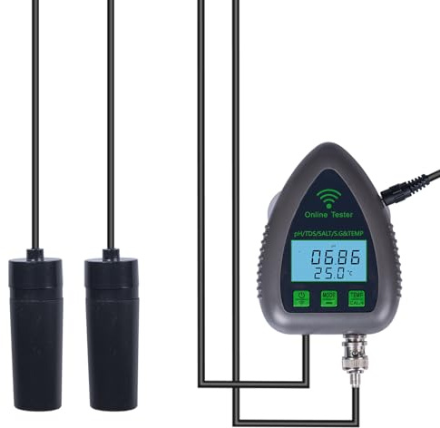 WiFi 5 en 1 Moniteur en ligne de qualité de l'eau PH solides dissous totaux SG Testeur de température de salinité Testeur de mariculture multifonctionnel pour eau potable Aquarium