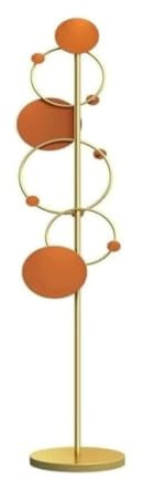 Moderner Jackenständer Garderobenständer Aus Metall Mit Haken, Vertikaler Garderobenbaum, Runder Sockel, Garderobenständer, Garderobenregal Für Den Eingangsbereich Garderobenständer ( Color : Orange ,