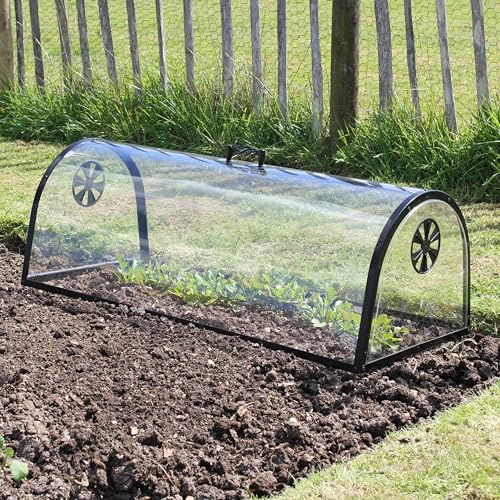 Haxnicks Küchenglocke | Stilvolle Grow Tunnel Style Pflanzenschutzglocke | Anbau von Salat Gemüse | transparent, 100x45x35cm KG010102