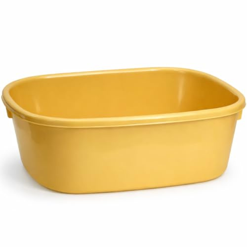 Lucy Oblong Washing Up Bowl 15 Inch Mild Yellow – Unbreakable Plastic Kitchen Sink Basin – Multi Purpose Rectangular Dishwashing Bowl for Washing, Mixing, Food Preparation & Kitchen Use