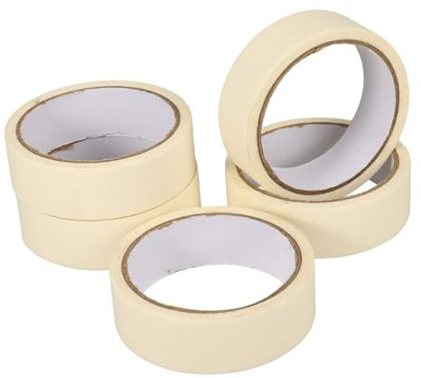 VILLFUL 5rolls Double Sided Sticky Tape for Craft Wide Long Easy to Remove Non-stick Masking Tape for Artists Home Decor