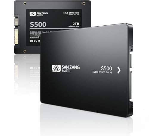 SANZANG - Unidad interna de estado sólido SSD SATA III de 2 TB de 6 Gb/s, flash 3D NAND TLC, velocidad de lectura de hasta 560 MB/s, actualización de memoria y almacenamiento para PC o portátil NAS -