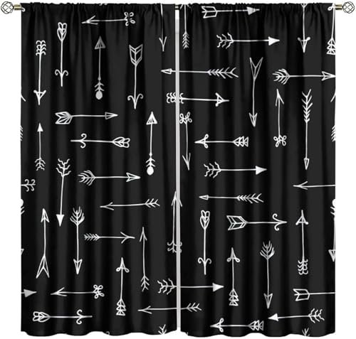 Schattierung Vorhänge Junge Retro-Stammesmuster 3D Druck 2Er Set Isolierung Schalldichte Kinder Gardinen Blickdicht Mit Ösen Vorhang Fenster Für Wohnzimmer Schlafzimmer Balkon 150X166 cm (B-283597268