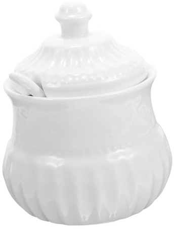 SECFOU Azucarero De Cerámica Tarro Con Tapa Salero De Cocina Ideal Para Azúcar y Condimentos