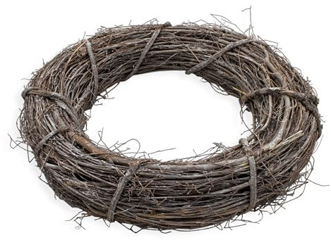 XL Deko Rattankranz Natur - 45 cm - Holz Türkranz groß zum Dekorieren - Weide Rattan Kranz Tischkranz Adventskranz Dekokranz Holzkranz geflochten zum Dekorieren