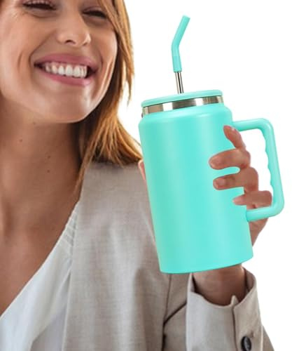 50 Oz Tumbler with Handle,Insulated Tumbler with Lid and Handle | with Lid and Handle Cup Keep Cold Included Juice Milk Drinks