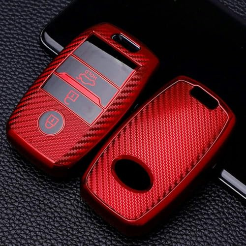 BOLNEY Carbon TPU Autoschlüssel Hülle Abdeckung Ring Schlüsseltasche für Kia Ceed Rio Rio5 Sportage R K3 KX3 K4 K5 CEE Sorento Cerato Optima