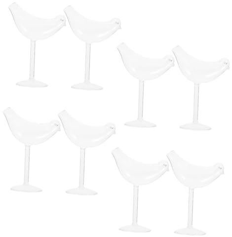 KICHOUSE 8pezzi Bicchieri Da Vino in Vetro Con Design Unico a Forma Di Animale Per Vino Brandy e Cocktail Uso Domestico e Bar
