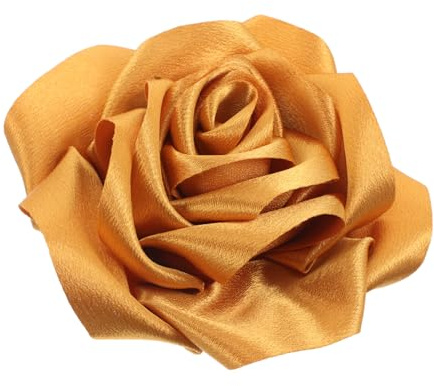 Beaupretty Satin Blumen Anstecknadel mit Einzigartigem Blütenknospen Design Elegantes Accessoire für Kleider Schals und Hochzeitsfeiern Gold