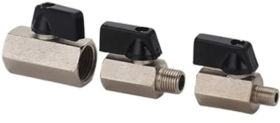 1/8 1/4 3/8 1/2 Female Male Thread Two Way Brass Mini Ball Valve Air Compressor Valve for Water Oil Air(Male to Male,1/2)