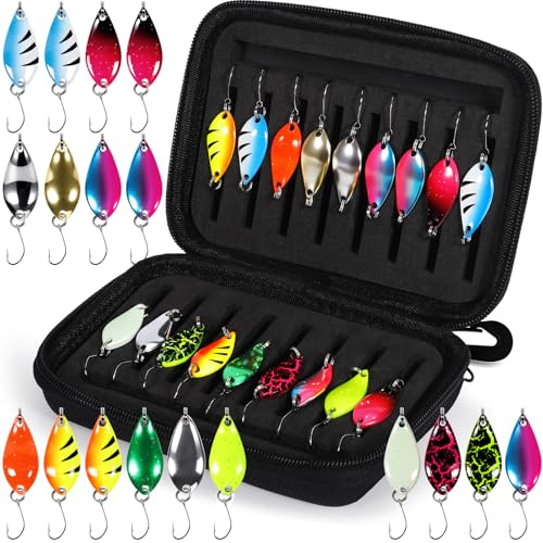 SERIONR Forellen Spoon Set,18 Stück Kunstköder Spinner Blinker Set
