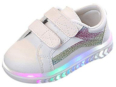 Generiska ballerina skor flickor platta ledade lysande sport sneakers skor pojke, flerfärgad, 23.5 EU
