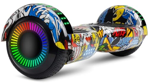 LIEAGLE Hoverboard, Hoverboard da 6,5 pollici con ruote Bluetooth, luci a LED per bambini e adulti