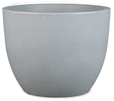 Scheurich Firenze Pflanzgefäß aus Kunststoff, Grau, Ø 59,5 cm, H 45,8 cm | Recycelter Kunststoff, 10 Jahre Garantie, Für den Außenbereich