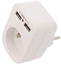 R-1USB BIAŁY Connettore: di alimentazione AC Presa multipla 2P+PE 250VAC PLASTRO