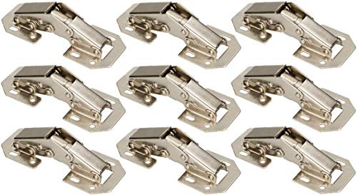 KOTARBAU® 10er Set Aufschraubscharnier mit Feder 105 mm Montage ohne Topfbohrung für Möbeltüren Eckanschlag Innenanschlag Küchenschrank Kleiderschrank