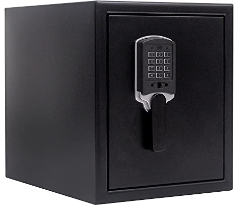 Profirst Feuerschutztresor Falera 40 Stahl Elektronikschloss Notöffnung per Schlüssel 120 minütiger Feuerschutz 1 verstellbarer Fachboden inkl. Befestigungsmaterial