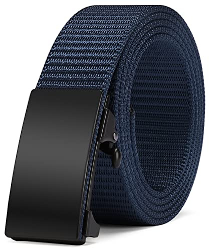 SENDEFN Herren Gürtel Verstellbarer Stoffgürtel Canvas Gürtel Breite ca. 3,5 cm mit Metall schnalle Automatikschließe