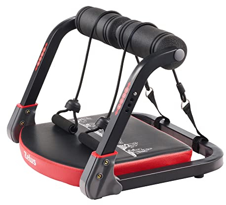 ZELUS Ab Machine with Resistance Bands for Home Gym, 2 in 1 Ab Workout Equipment with Rebound Assist 4 Intensities, Core Strength Trainer Whole Body Exercise Fitness Equipment for Home Workouts