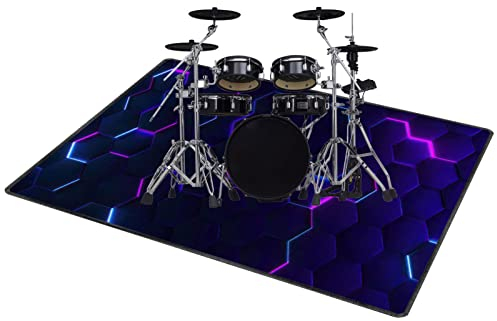 QQDD Drum-Teppich Schlagzeugteppich Schallschutz Teppich rutschfeste Teppiche Trommel Matte für E Drum Schlagzeug Elektronisch Snare Teppich Snare Drum Musikinstrumente Drum Matte (80CM - 200CM)