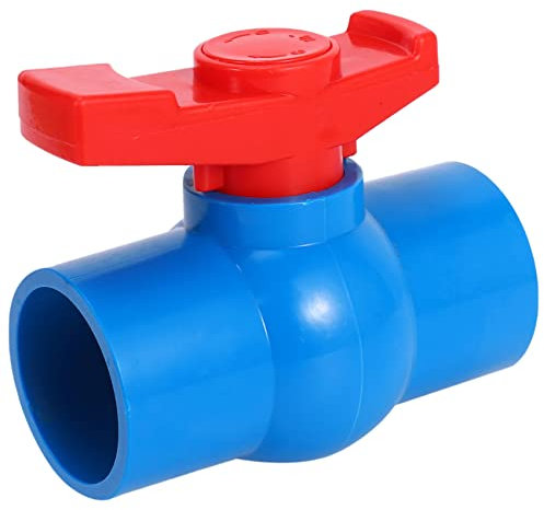Oikabio 40mm X 40Mm Schiebe Voller Port Rot Hebel U-Pvc Kugelhahn Blau