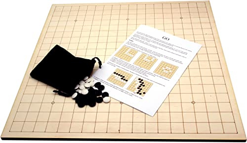 Brimtoy Go Game set (Goban) - 40cm wooden board, supplied with Go stones and instructions - Ancient Japanese game of strategy - Adult - Unisex - Made in the UK