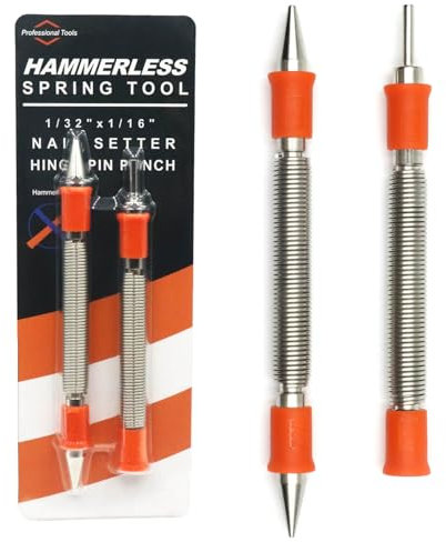 2-Piece Dual Head Nail Setter and Door Hinge Pin Remover Tool Set, Combination 1/32 and 1/16 Nail Set, Hammerless Paint Pro Pak 2 Piece Tool Set