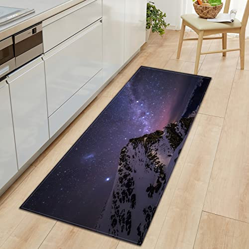 MYPALL Küchenläufer rutschfest Küchenmatte Farbige Sterne Küchenmatte für Küche und Bar Teppich Läufer waschbare Küchenläufer Küche Deko 60 x 180cm