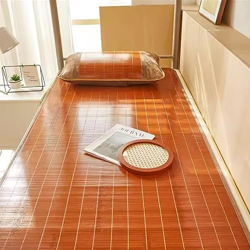 HRXQ Atmungsaktive Sommer-Schlafmatten 190cm 195cm Home Schnellkühlende Bambus-Bettmatte Für Zuhause Schule Schlafsaal (Color : C, Size : L190xW80cm/L75xW31.5in)