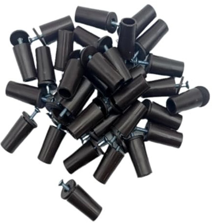 TEKLiNe 100 Tappi Arresto Paracolpi Tapparelle Persiane Plastica Vite Regolabile, Fermatapparelle 40mm Avvolgibili Protezione Tappo Paracolpo Ferma Tapparelle Avvolgibili Kit 100 Pezzi Marrone