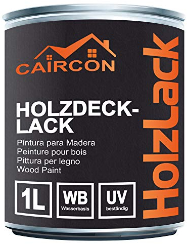 Holzfarbe Holzlack für Innen Außen Möbelfarbe Holzanstrich Schwarz - 750ml