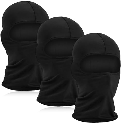 QESSUVNC 3 Stück Sturmhaube Gesichtshaube Winddicht Warm Skimaske Motorradmaske Dünn und Atmungsaktiv Fahrrad Gesichtsmaske Balaclavas Sturmmaske Dünne Sturmhaube für Herren und Damen Outdoor Sports