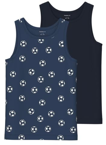 Name IT Jungen Nkmtank Top 2p Dark Denim Football Noos Unterhemd (2er Pack)