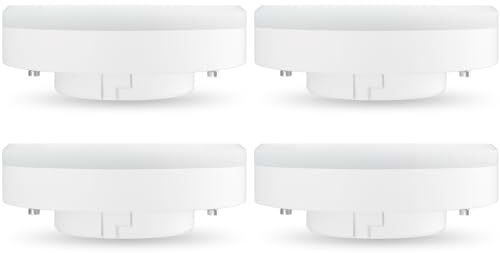 LUTW GX53 LED Warmweiß Leuchtmittel 2700K, 6W Einbaustrahler LED GX53 Ersetzt 50W Halogenlampe, 556LM Glühbirne Für Schranklicht, Nicht Dimmbar, 120 Grad, 4er Pack
