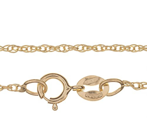 Markylis - Solid Italian 9ct Gold Twisted Prince of Wales Twist Rope Style Chain Necklace Ladies Jewellery Stamped 375 for Women Kids and Children - 1.2mm - 14inch - 14