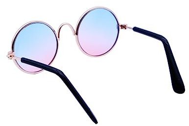 SEWOART 2stücke Pack Tier-Sonnenbrille Aus Metall Für Kleine Hunde Und Katzen Modische Brille Mit Blau-grünen Gläsern Als Foto-requisit Und Geschenk Für Haustierbesitzer