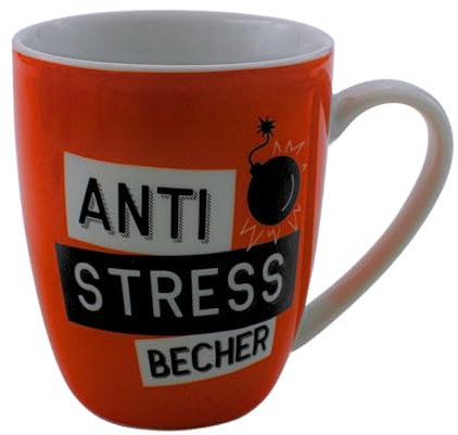 Dekohelden24 Porcelain Coffee Mug, Anti-Stress Mug, Size H x D: 9.8 x 8.2 cm, Capacity 250 ml, Dishwasher Safe