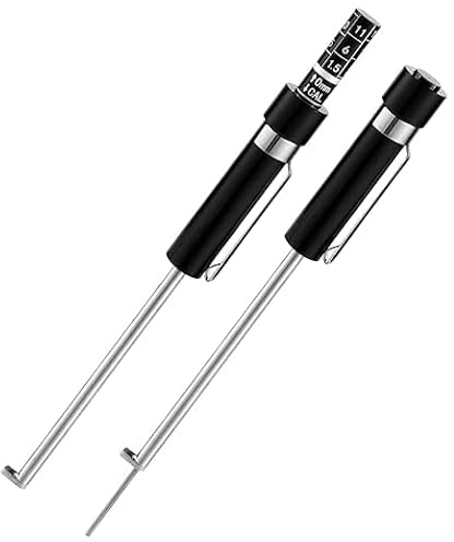 lasuroa 2stk Bremsbelag Messgerät für Autos, 15,5x1,3cm Bremsbelag Tester mit Skala Bremsbelagmesser Bremsbeläge Messgerät zur Messung von Internen und Externen Bremsbelägen(Schwarz)