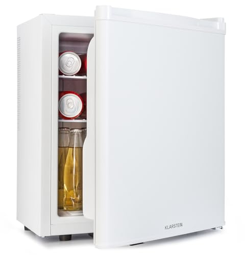 Klarstein - Mini frigorifero da camera, mini frigo per bevande, snack & cosmetici, piccolo minibar, frigorifero piccolo & silenzioso, ripiani regolabili, 6-18 °C, 38L