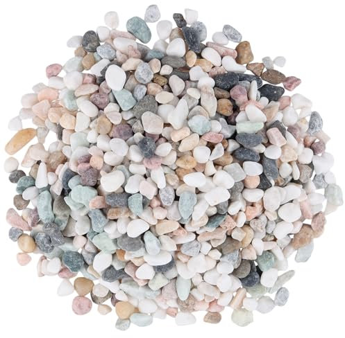 MUKSEUT 5.5 Lb 6-9mm/0.2-0.35Inch Decorative Stones, Garden Gravel Pebbles, Mini Mixed Gravel, Decorative Aggregates Stone Chippings for Plant Pots Fish Tank Plant Garden Decor