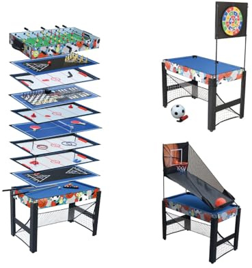 Tavolo Multigioco ANTARES 16 in 1 - Biliardino, Biliardo, Ping Pong, Scacchi, Hockey e Altri Giochi - Divertimento Completo