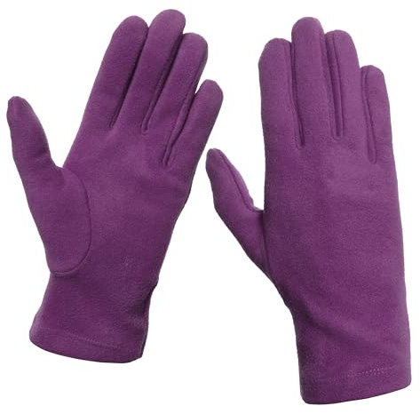 MAPIMANIA - Handschuhe Damen elegant für Winter Made in Italy, violett, Arbeitshandschuhe aus warme Stoff, Reithandschuhe Women