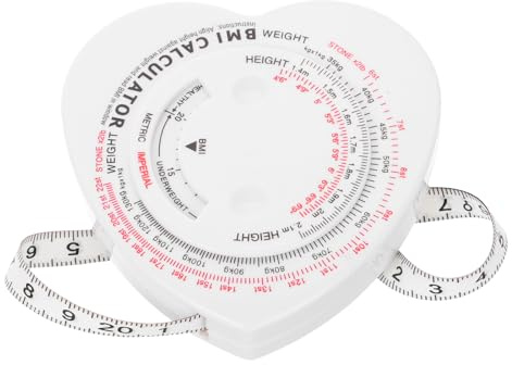 Didiseaon Mètre ruban de fitness avec poids et hauteur Mètre ruban pour mesures corporelles Plicometro Mètre ruban médical Weight Watcher Points Book Bmi Poster Plastique Blanc