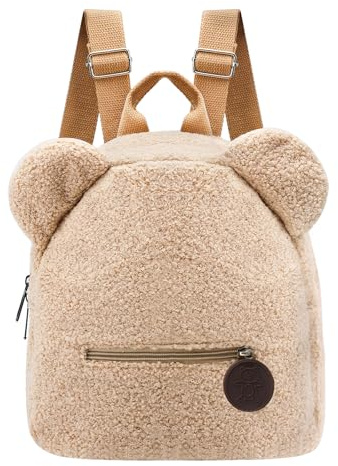 APOMOONS Kids Mini Toddler Backpack Children’s Cute School Backpack Preschool Kindergarten Elementary Small Bear Backpack with Adjustable Straps Kids Plush Backpack for School Travel